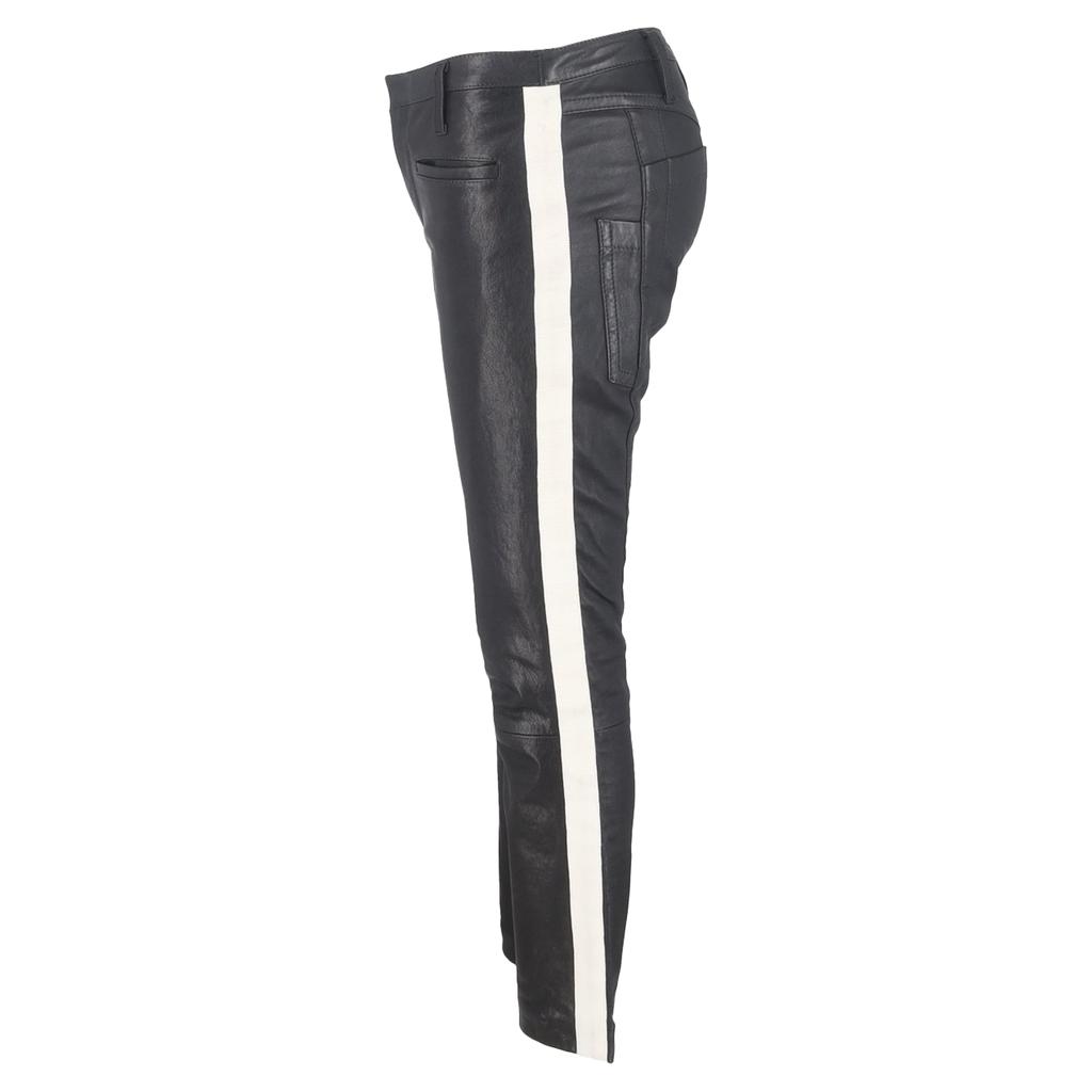 haider ackermann Stripe Detail Pants in Black Leather