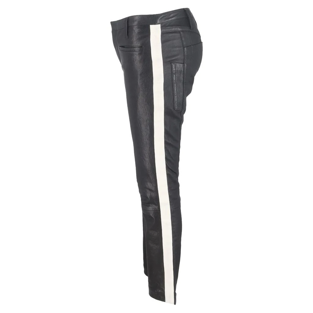 haider ackermann Stripe Detail Pants in Black Leather 2