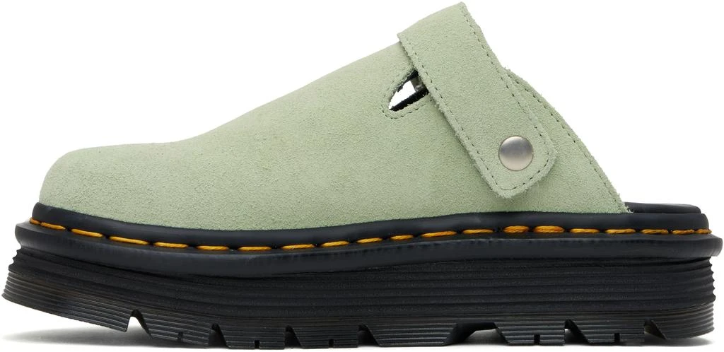 Dr. Martens Green ZebZag Suede Slingback Platform Mules 3