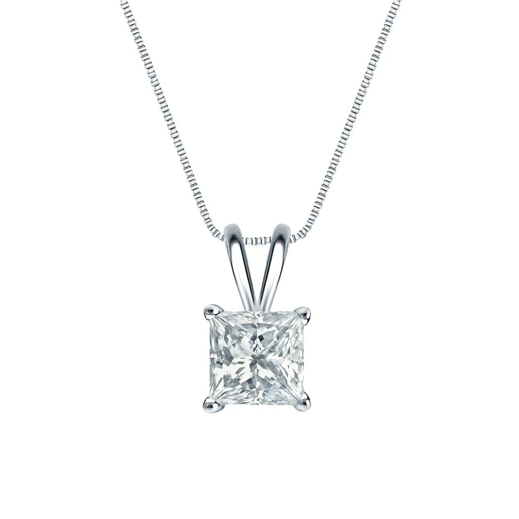 Sabrina Designs Lab Grown Diamonds 14K Gold Lab Grown Diamond Princess Classic Solitaire Pendant 5.00CT