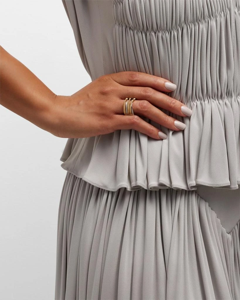 Marco Bicego 18K Yellow Gold Marrakech Five Strand Ring with Diamonds, Size 7 6