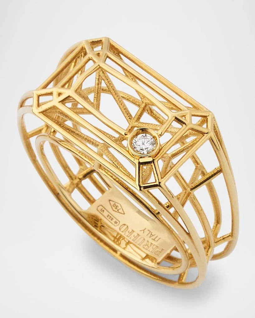 Peruffo 18K Yellow Gold Ink Even Statement Ring 3