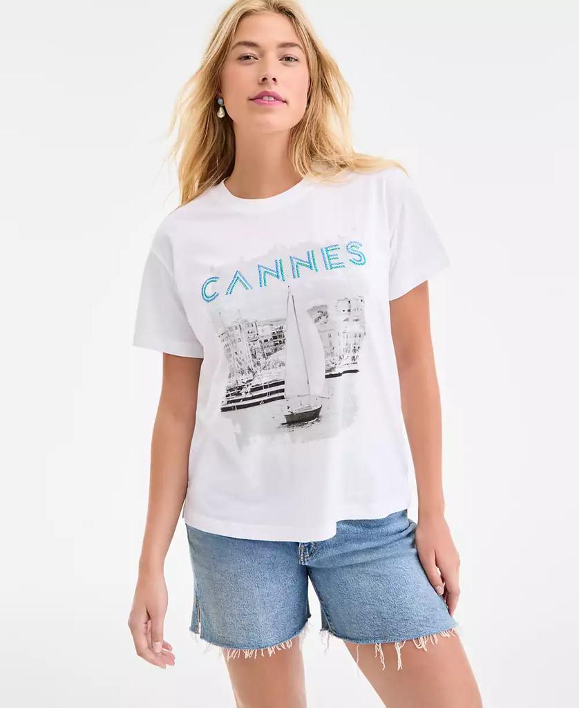 On 34th Women's Cannes Print T-Shirt, Exclusively at Macy's