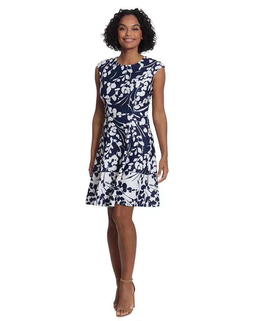 London Times Women's Floral-Print Fit & Flare Dress