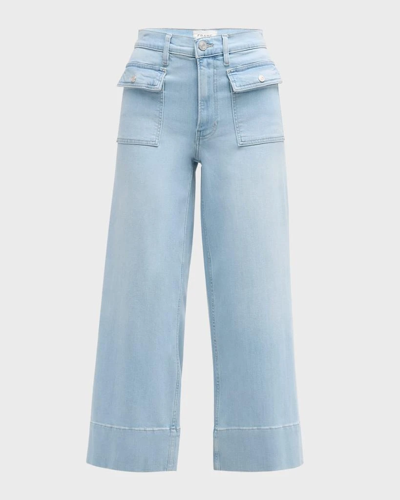 FRAME The 70s Patch Pocket Crop Straight Jeans 1