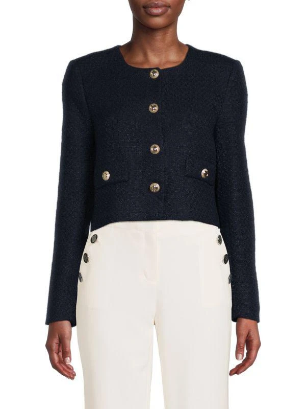 T Tahari Cropped Tweed Jacket 1