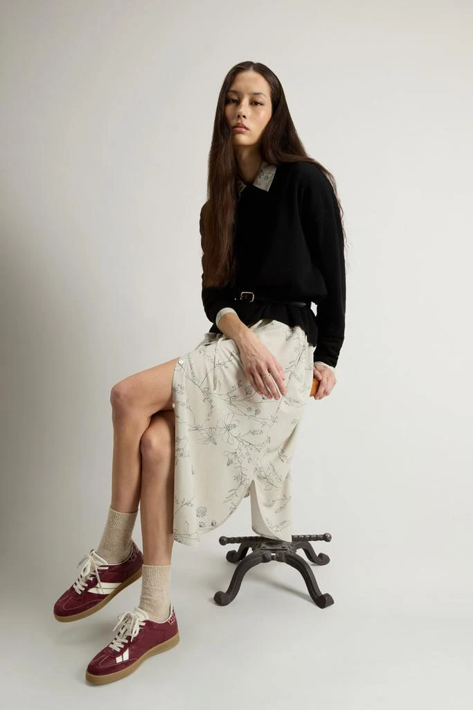 Woolrich Crewneck Sweater in Virgin Wool and Cashmere Blend - Women - Green 4