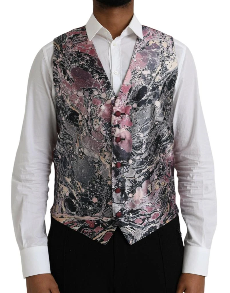 Dolce & Gabbana Dolce & Gabbana Multicolor Galaxy Silk Waistcoat Formal Vest 1