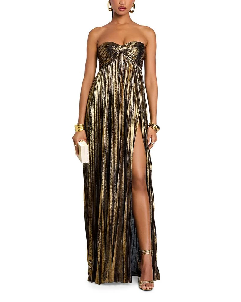 retrofête Zoa Strapless Metallic Gown 1