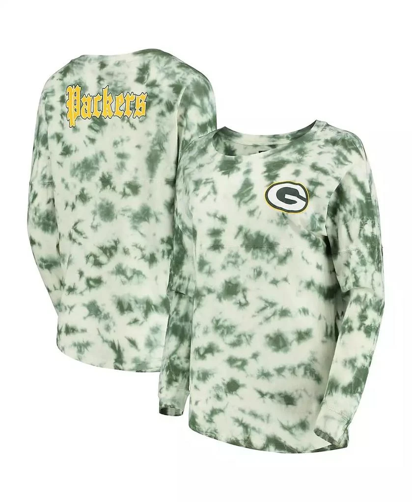 New Era Women's Green Green Bay Packers Tie-Dye Long Sleeve T-shirt 1