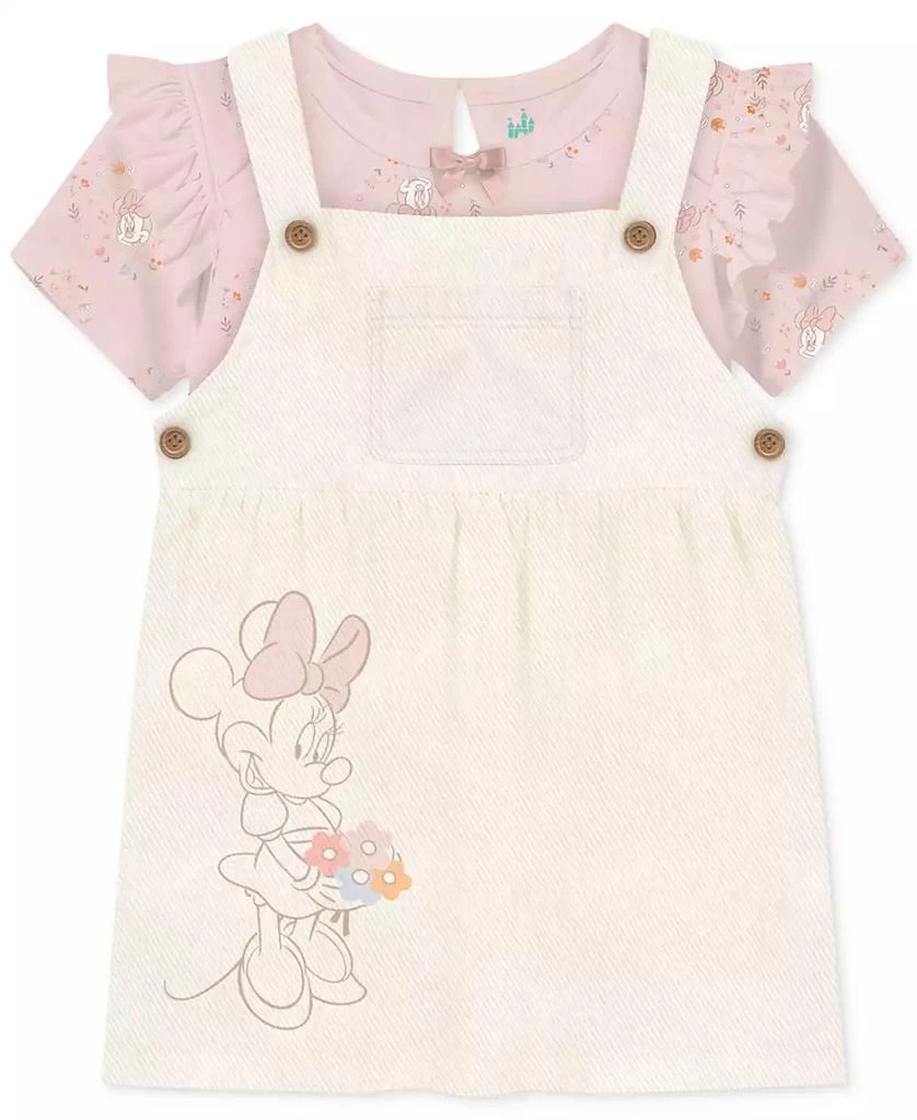 Disney Baby Girls Minnie Mouse Cotton Bodysuit & Jumper, 2 Piece Set 1