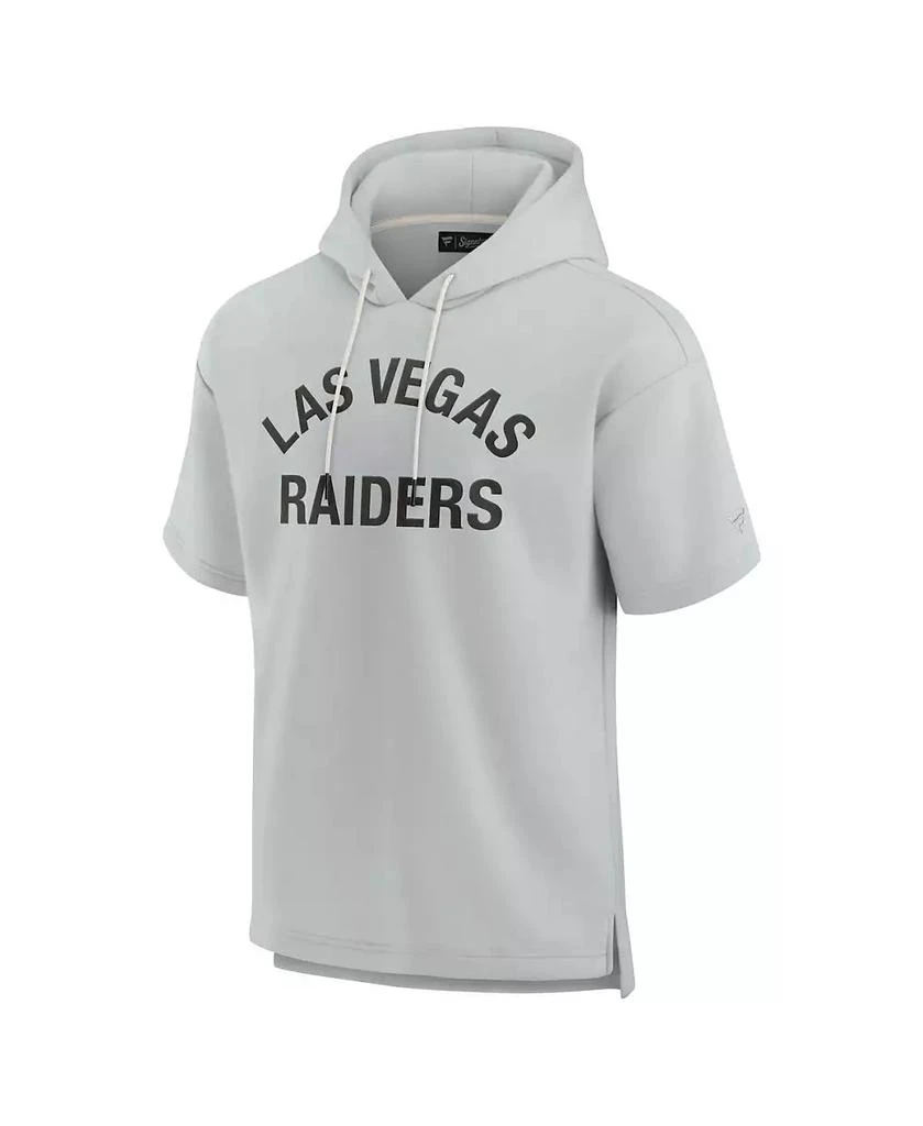 Fanatics Signature Men's and Women's Gray Las Vegas Raiders Super Soft Fleece Short Sleeve Hoodie 2