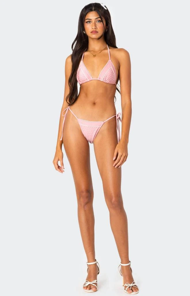 Edikted Contrast Polka Dot String Bikini Bottom 1