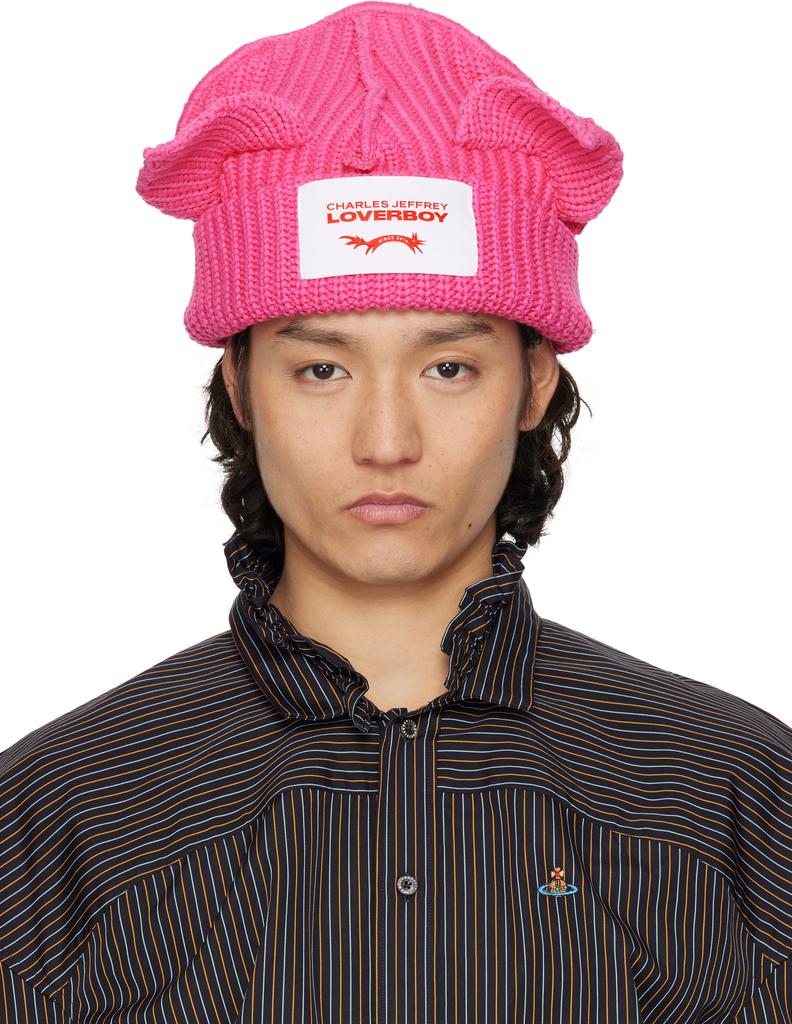 Charles Jeffrey Loverboy Pink Chunky Ears Beanie