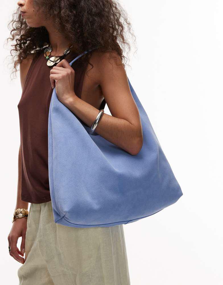 & Other Stories large suede tote in light blue – On Sale Now