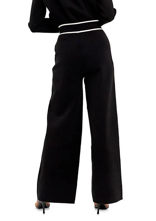 English Factory Factory High Waisted Wide Leg Knit Pants 2