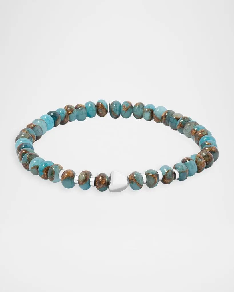 Tateossian Men's Nepal Nugget Beaded Bracelet with Blue Jasper