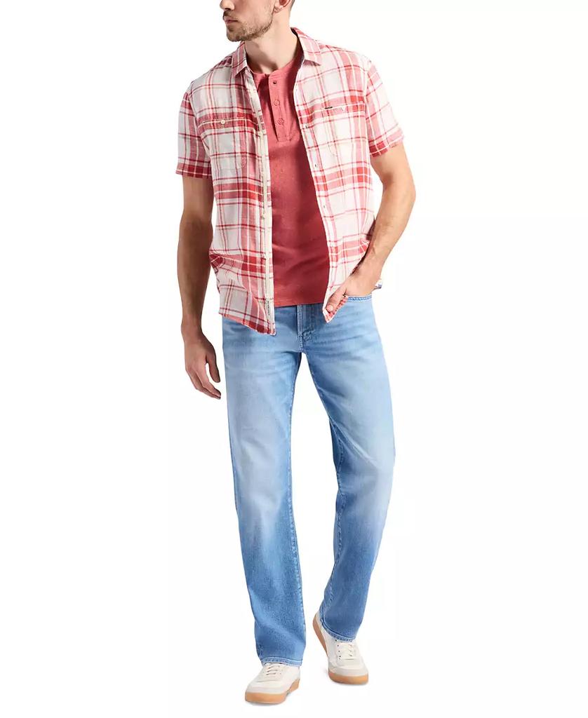 BUFFALO David Bitton Men's Kitform Short Sleeve Speckled Jersey Henley