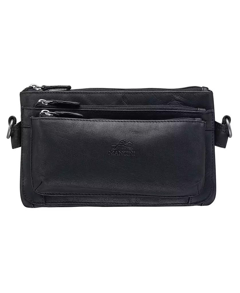 Mancini Leather Goods Men's Multi-Function Waist Bag