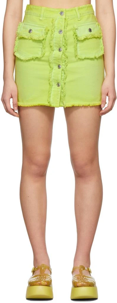 MSGM Green Denim Skirt 1