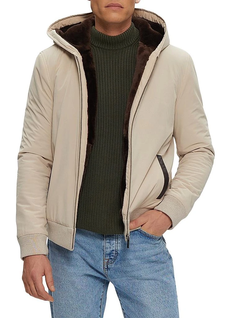 Gorski Shearling Lamb Lined Bomber Jacket 2