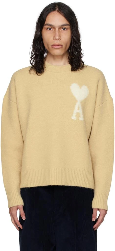 AMI Paris Beige Ami de Cœur Sweater 1