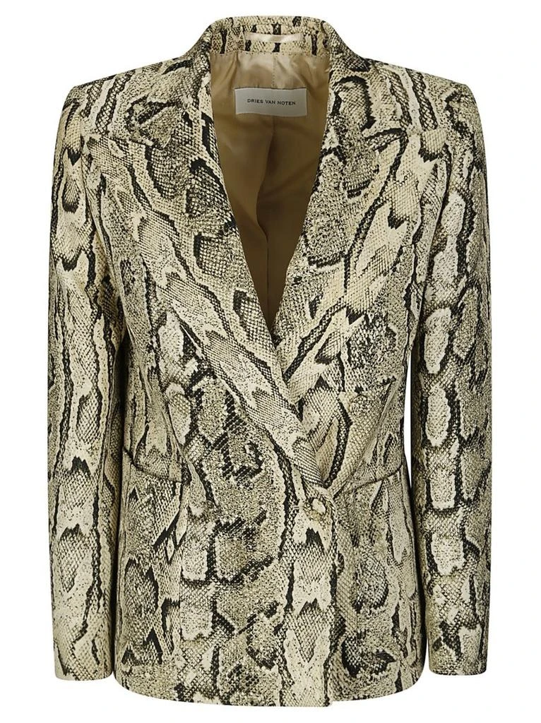 Dries Van Noten Snakeskin Blazer With Peak Lapels