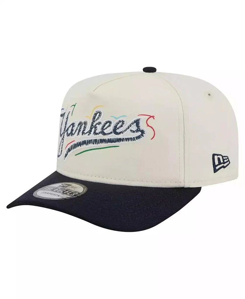 New Era Men's White New York Yankees Team Scribble Golfer Adjustable Hat 1