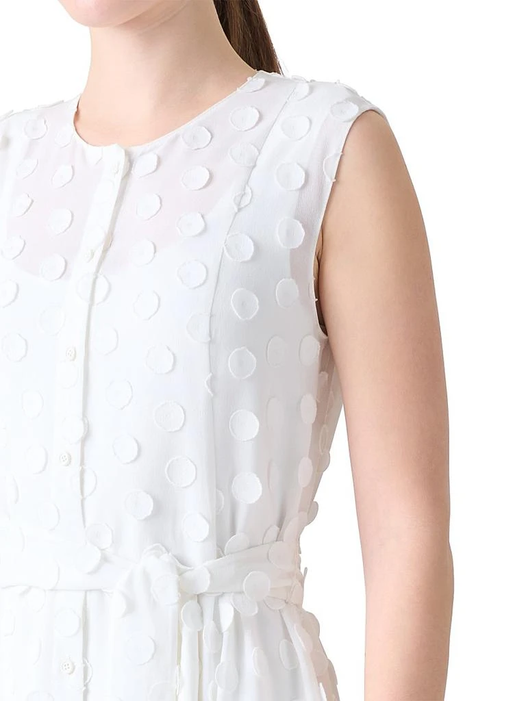 Akris Polka Dot Appliqué Georgette Midi-Dress 7