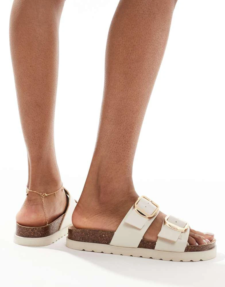 New Look New Look double strap sandal with buckles in off white 2