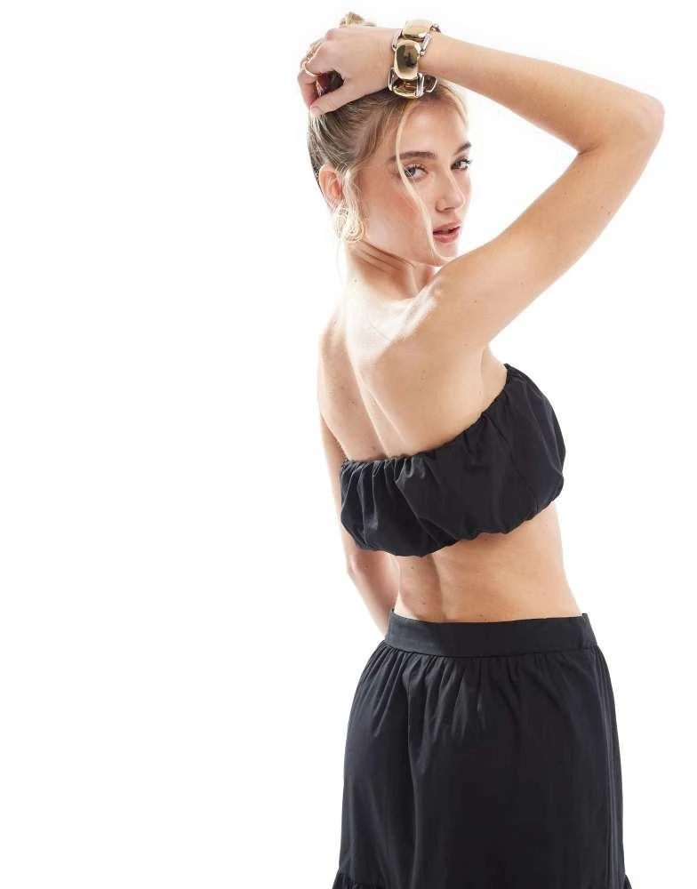 New Look New Look co-ord  puff bandeau top in black 4
