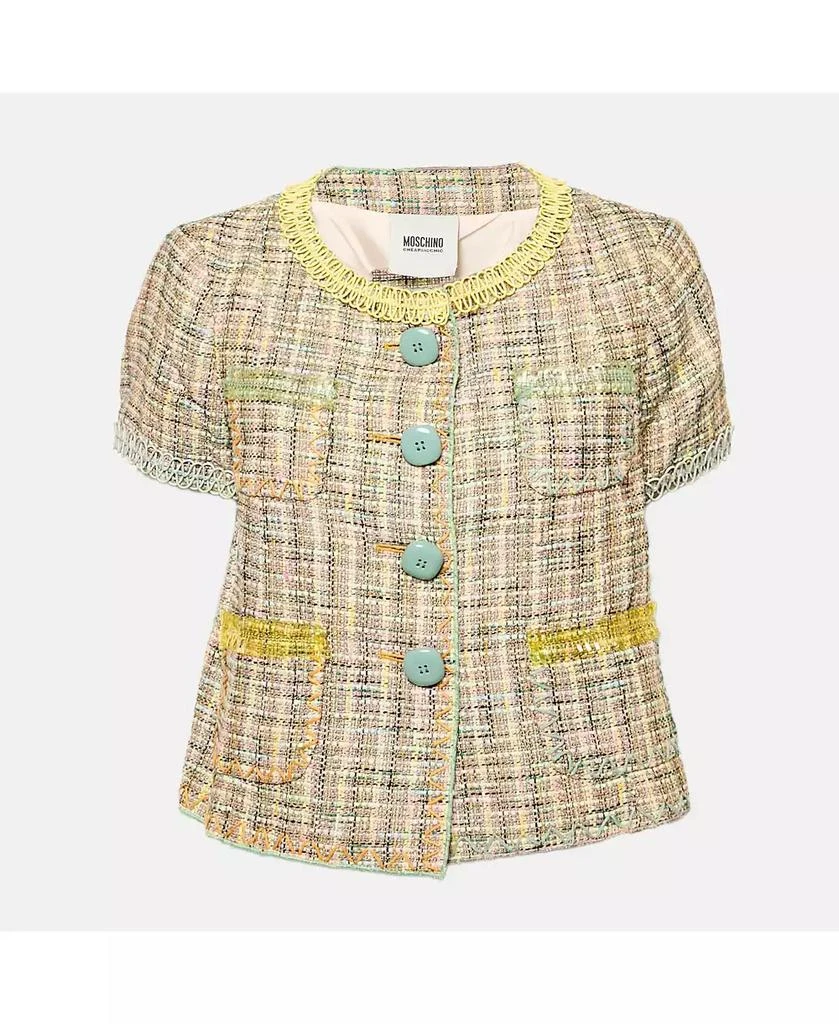 Pre-Owned Moschino Women
s Cheap And Chic Multicolor Tweed Short Sleeve Jacket