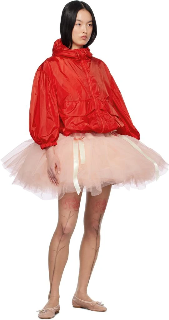 Simone Rocha Pink Embellished Flower Mesh Ballerina Flats 5