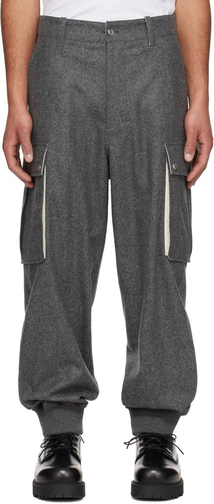 Givenchy Gray Wool Cargo Pants 1