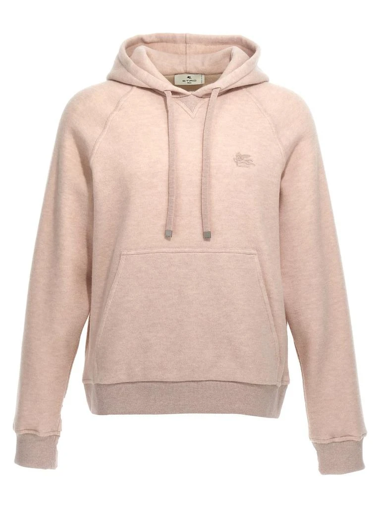 ETRO Etro Logo Embroidered Knit Drawstring Hoodie from Cettire