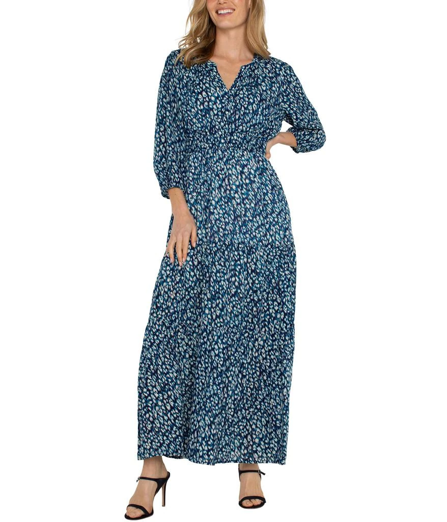 Liverpool Los Angeles 3/4 Sleeve Tiered Woven Maxi Dress 1