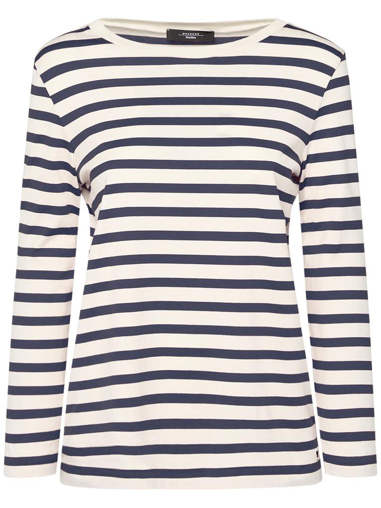 WEEKEND MAX MARA Leida Striped Jersey Long Sleeve T-shirt