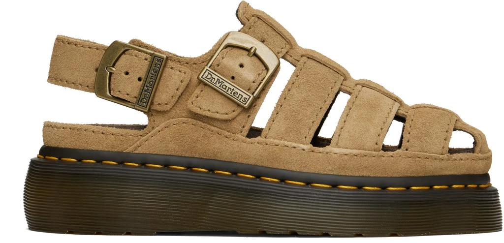 Dr. Martens Tan Wrenlie Bronx Suede Fisherman Sandals 1