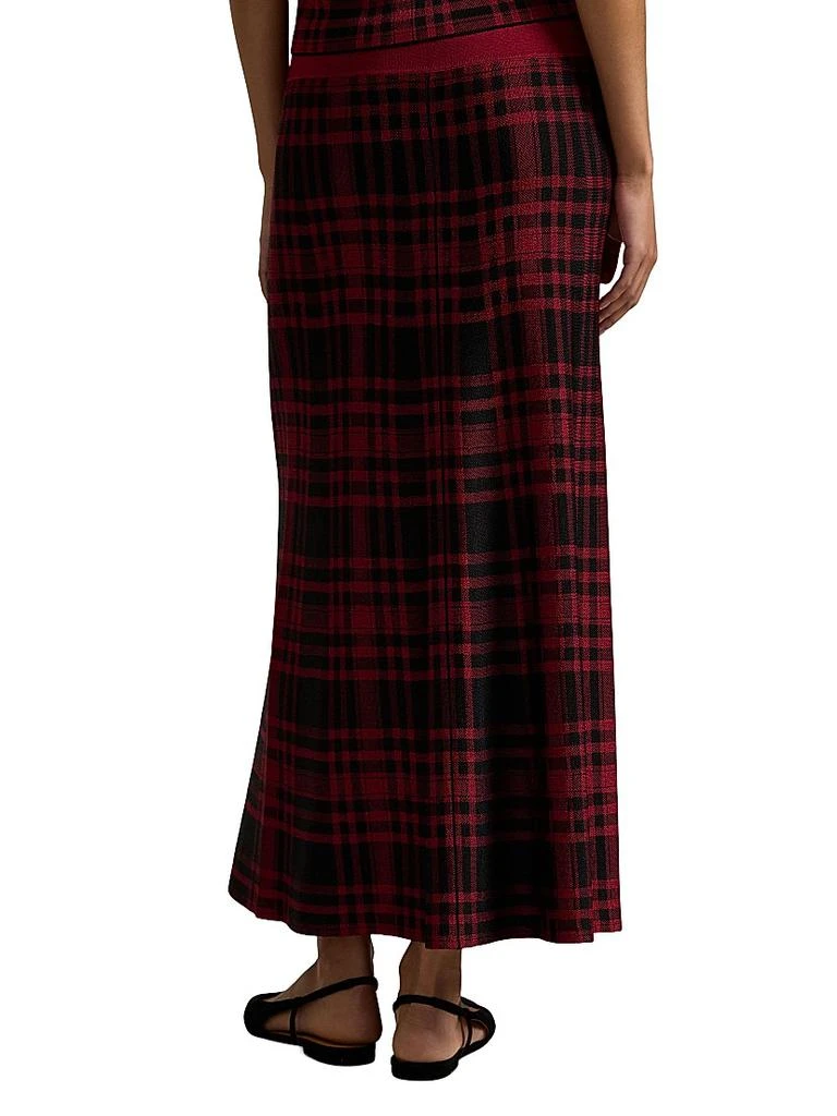 Ralph Lauren Plaid Plaid Stretch Fit 
Flare Midi-Skirt 4