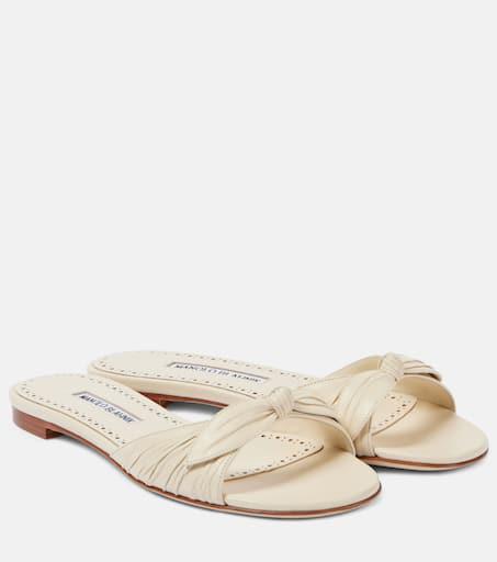 【Manolo Blahnik】 Lolloflatレザーミュール Manolo Blahnik Lolloflat leather mules - Slippers - Compare