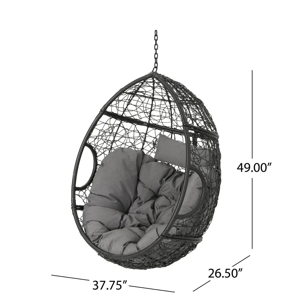 Streamdale Furniture Streamdale Cozy Wicker Egg Hammock Chair with Removable Cushions 4