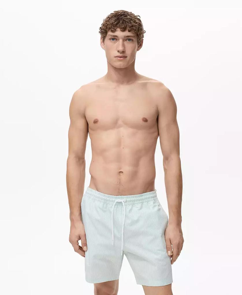 Mango Men's Seersucker Swimming Trunks