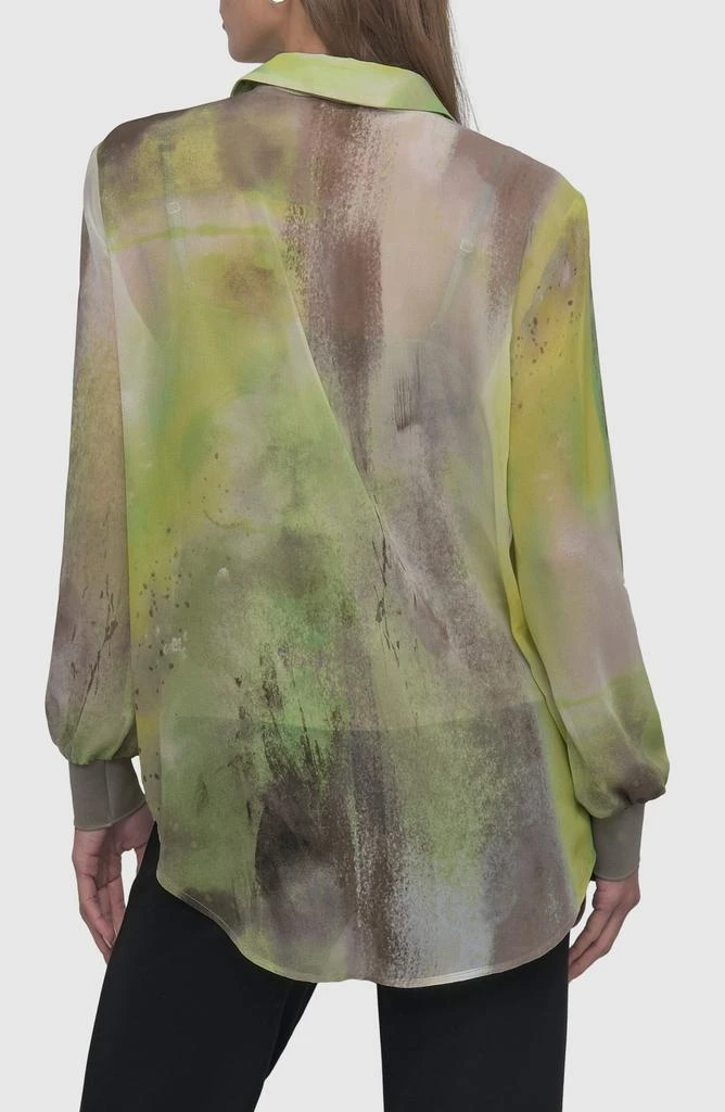 DKNY Abstract Print Chiffon Button-Up Shirt 2