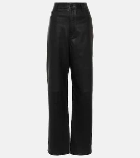 WARDROBE.NYC High-rise leather wide-leg pants 1