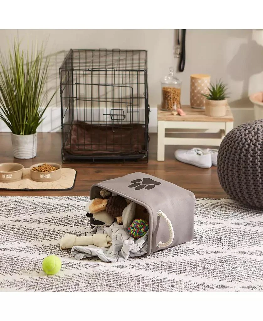 Bone Dry Collapsible Pet Storage Bin with Rope Handles Solid Paw Print 3