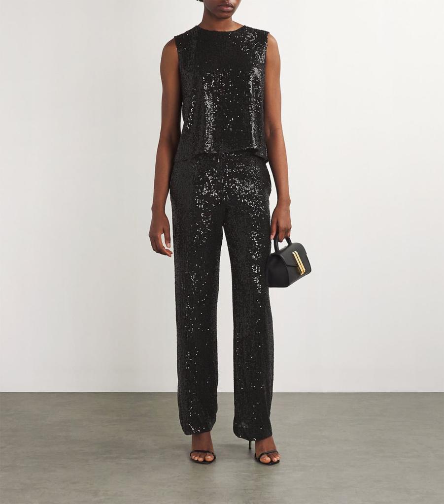 Claudie Pierlot Sequin-Embellished Straight Trousers