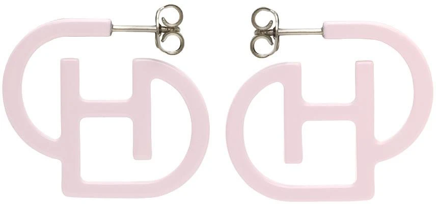 D'heygere Pink Logo Hoop Earrings 1