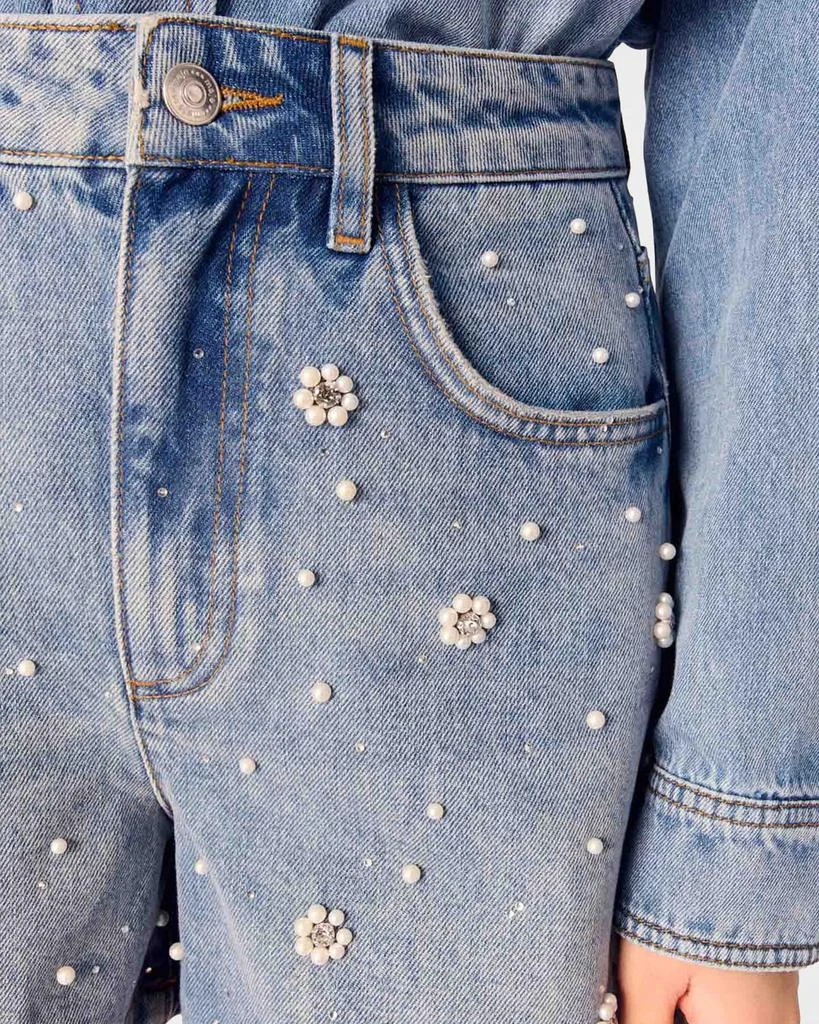 Maje Icarla Embellished Denim Shorts 5
