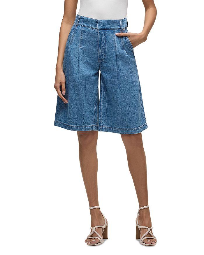 Hudson Denim Pleated Bermuda Shorts