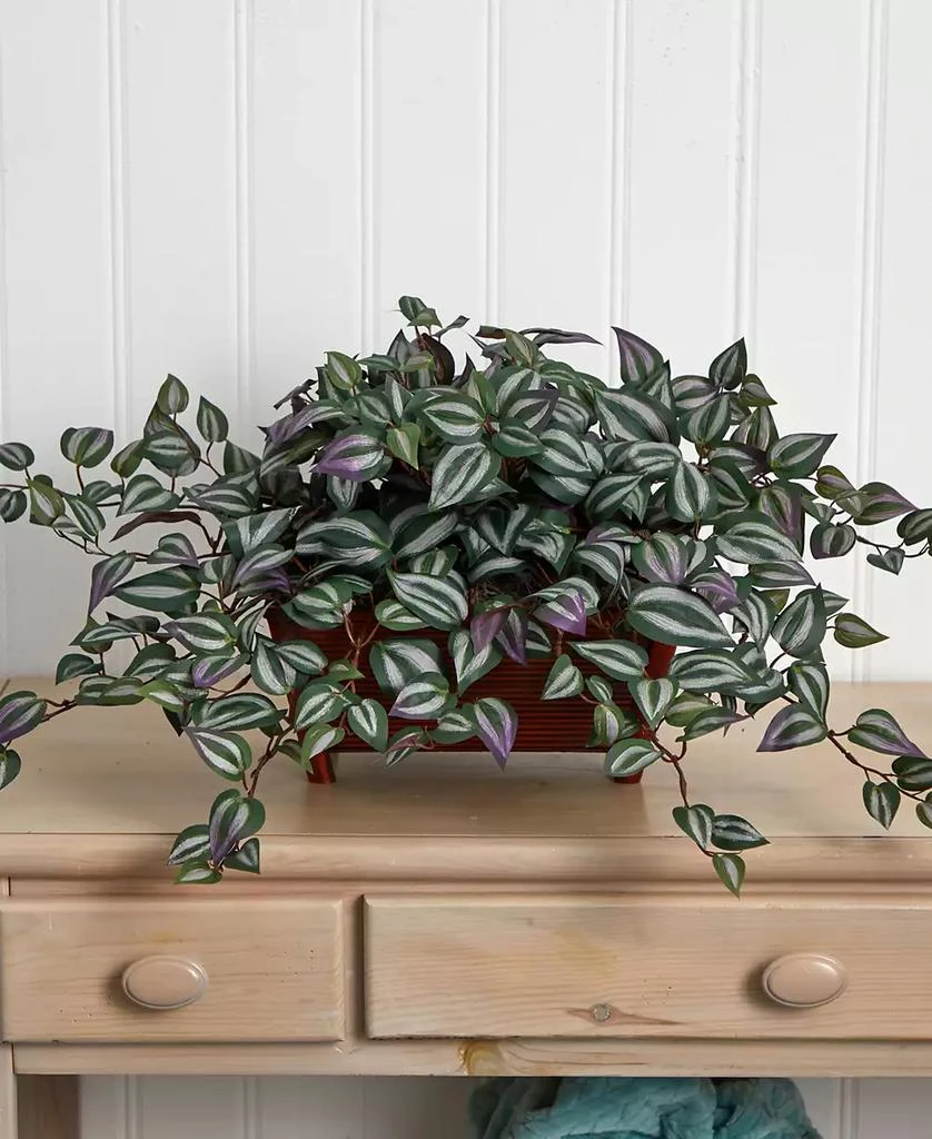NEARLY NATURAL Wandering Jew Artificial Plant in Decorative Planter 3